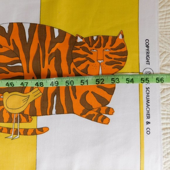 VTG Fat Cat Carleton Varney fabric Schumacher tabby kitty decorator material 1yd - Picture 10 of 15